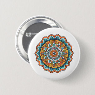 Badge Rond 5 Cm mandala de diverses couleurs