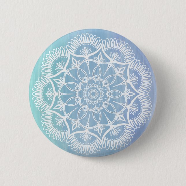 Badge Rond 5 Cm Mandala de flocon de neige (Devant)