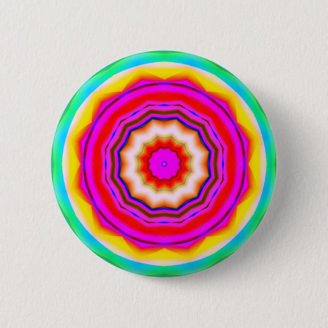Badge Rond 5 Cm Mandala de fractale - 14 (Devant)