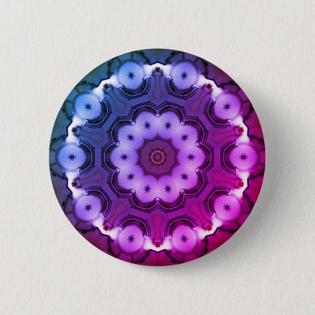Badge Rond 5 Cm Mandala de kaléidoscope en Hongrie : Rmx Ed de (Devant)