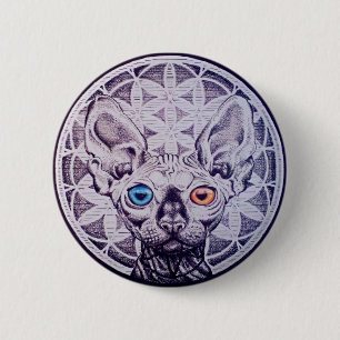 Badge Rond 5 Cm Mandala de sphinx