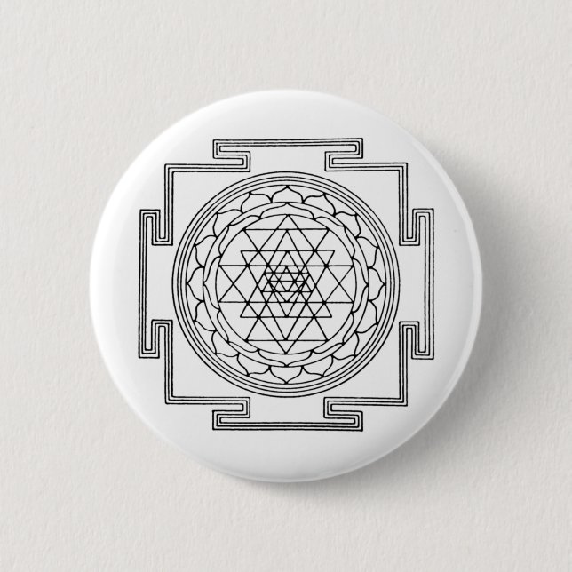 Badge Rond 5 Cm Mandala de Sri Yantra (Devant)