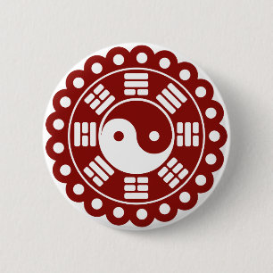 Badge Rond 5 Cm Mandala de Yin Yang