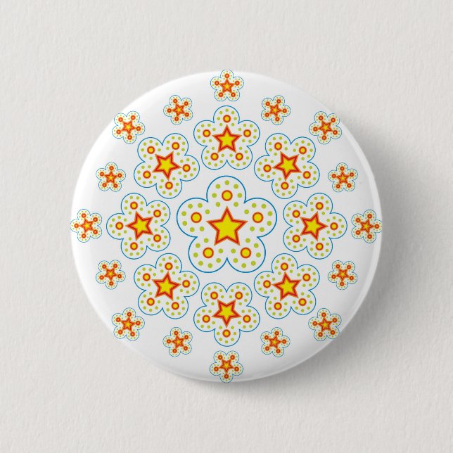 Badge Rond 5 Cm Mandala d'étoile (Devant)