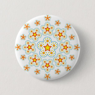 Badge Rond 5 Cm Mandala d'étoile