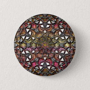 Badge Rond 5 Cm Mandala en cristal métallique