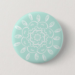 Badge Rond 5 Cm Mandala en verre marin