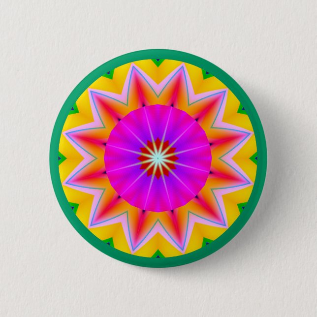 Badge Rond 5 Cm Mandala fractal (Devant)