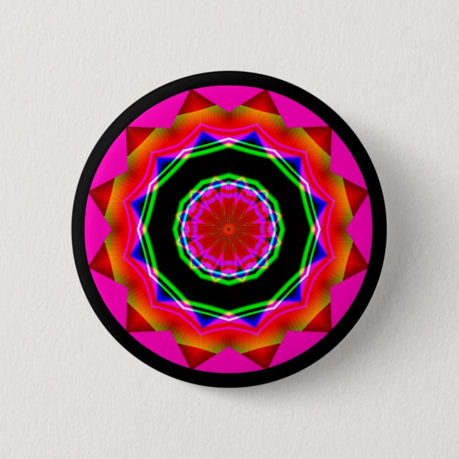 Badge Rond 5 Cm Mandala fractal (Devant)