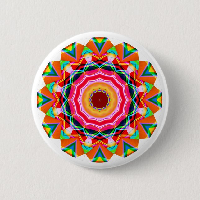 Badge Rond 5 Cm Mandala fractal (Devant)