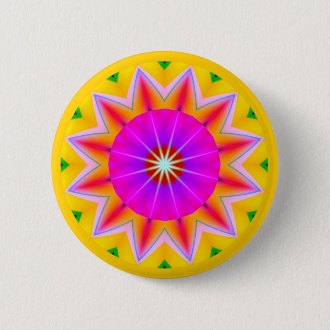 Badge Rond 5 Cm Mandala fractal (Devant)