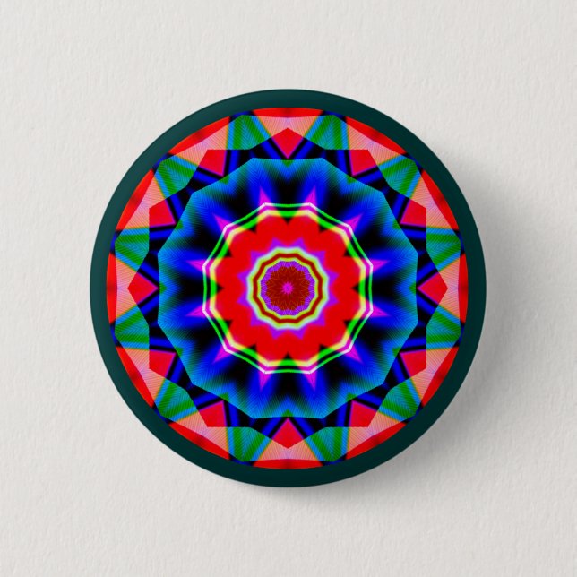 Badge Rond 5 Cm Mandala fractal (Devant)