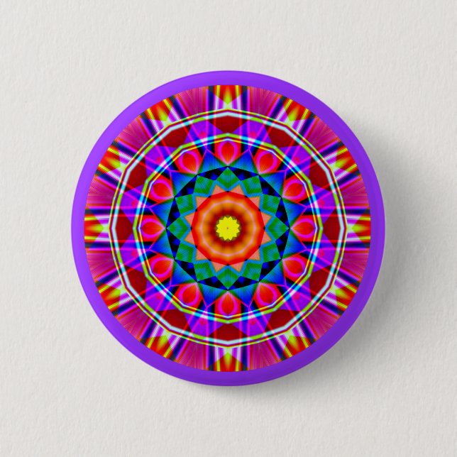 Badge Rond 5 Cm Mandala fractal (Devant)