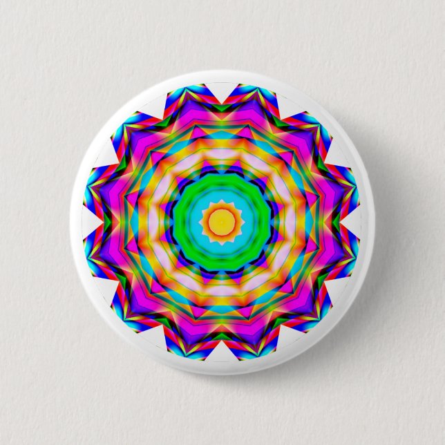 Badge Rond 5 Cm Mandala fractal (Devant)