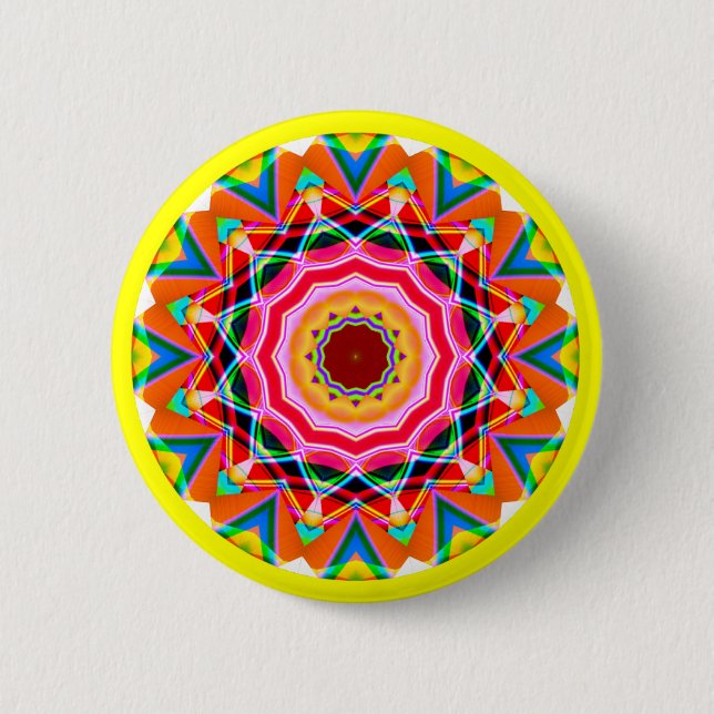 Badge Rond 5 Cm Mandala fractal (Devant)