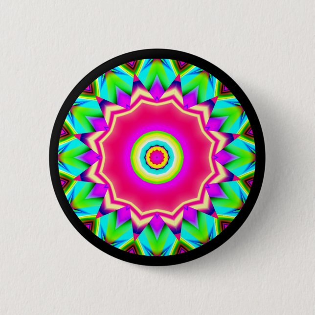 Badge Rond 5 Cm Mandala fractal (Devant)