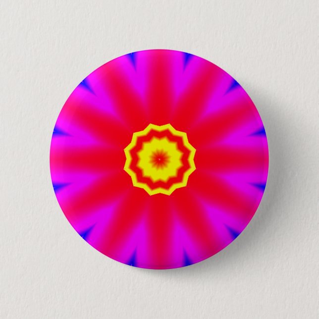 Badge Rond 5 Cm Mandala fractal - 06 (Devant)