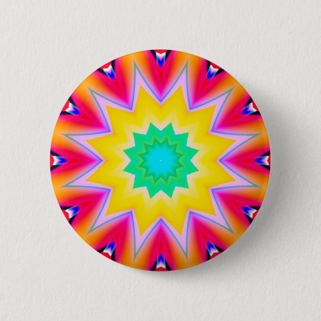Badge Rond 5 Cm Mandala fractal - 10 (Devant)
