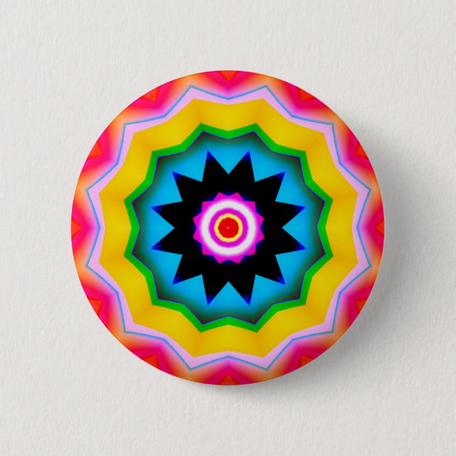 Badge Rond 5 Cm Mandala fractal - 12 (Devant)