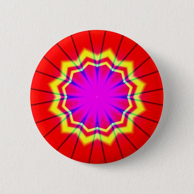 Badge Rond 5 Cm Mandala fractal - 15 (Devant)
