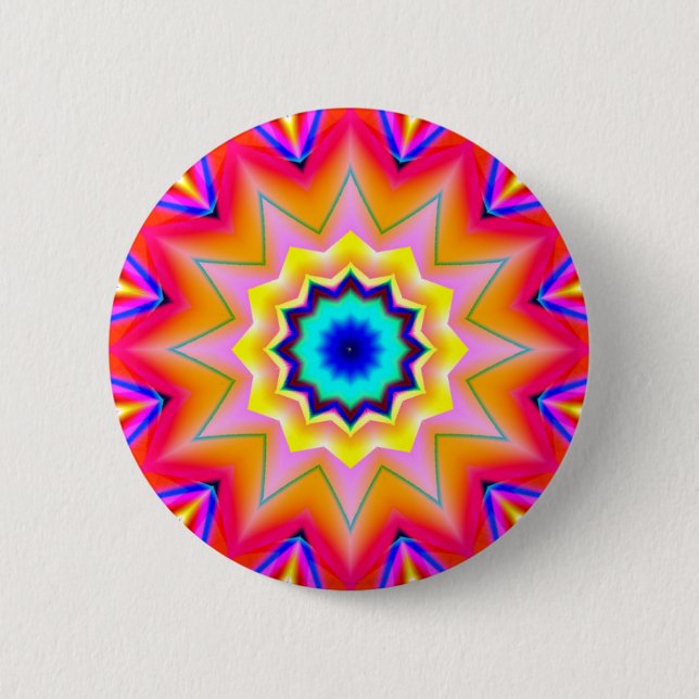 Badge Rond 5 Cm Mandala fractal - 19 (Devant)