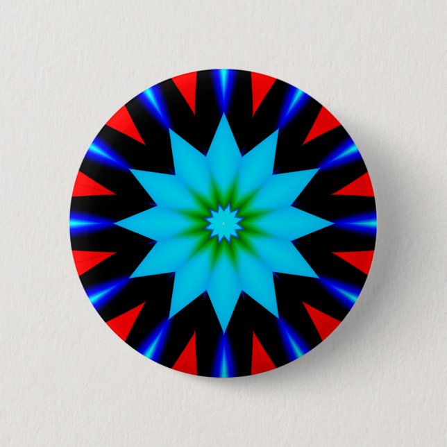 Badge Rond 5 Cm Mandala - Lune Lotus (Devant)