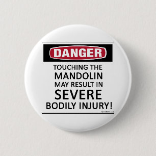 Badge Rond 5 Cm Mandoline de danger