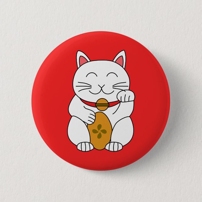 Badge Rond 5 Cm Maneki Neko (Devant)