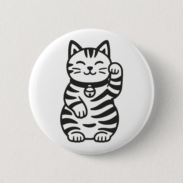 Badge Rond 5 Cm Maneki Neko (Devant)