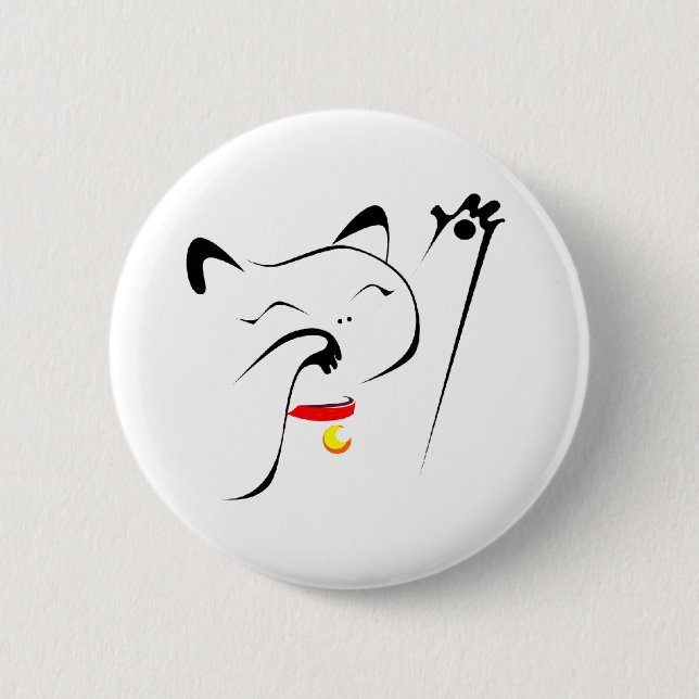 Badge Rond 5 Cm Maneki Neko (Devant)