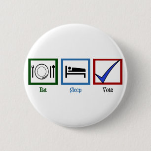Badge Rond 5 Cm Mange le sommeil vote