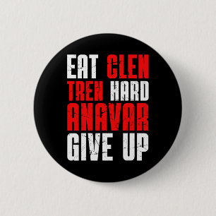 Badge Rond 5 Cm Manger Clen Tren Fort Anavar Abandonner 