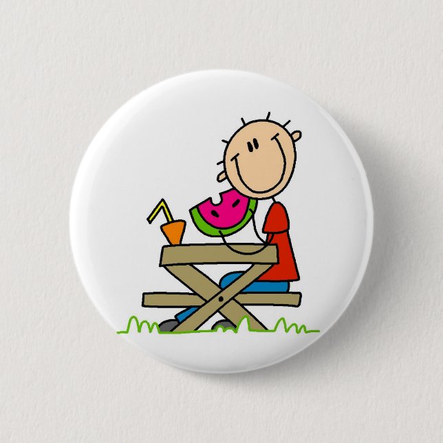 Badge Rond 5 Cm Manger de la pastèque (Devant)