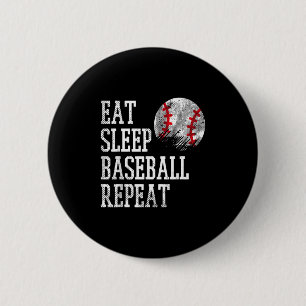 Badge Rond 5 Cm Manger Dormir Baseball Répéter Entraîneur Équipe J