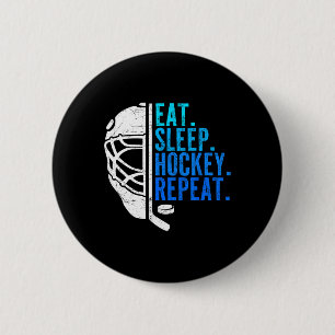 Badge Rond 5 Cm Manger Dormir Hockey Répéter Drôles de garçons Jou