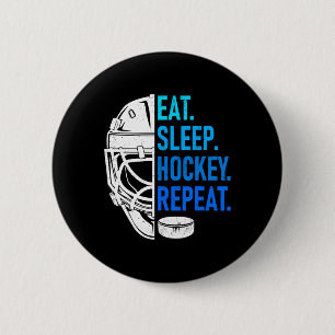 Badge Rond 5 Cm Manger Dormir Hockey Répéter Les passionnés d'athl