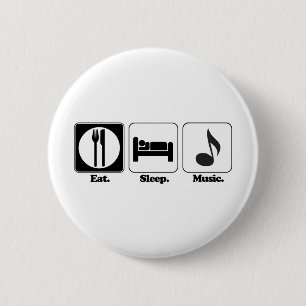 Badge Rond 5 Cm manger dormir musique