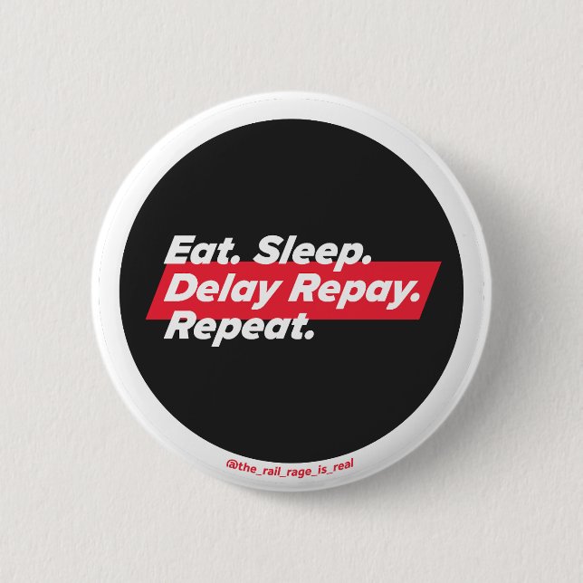 Badge Rond 5 Cm Manger. Dormir. Retarder le remboursement. Recomme (Devant)