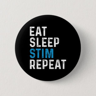 Badge Rond 5 Cm Manger Dormir Stim Répéter Stimming Autisme Sensib
