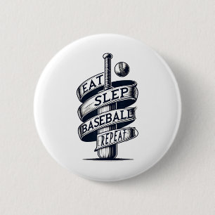 Badge Rond 5 Cm Manger Dormir Vendre Répéter Vendre Joueur Cricket