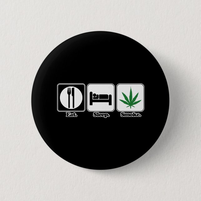 Badge Rond 5 Cm manger la fumée de sommeil (Devant)