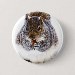 Badge Rond 5 Cm Manger l'écureuil