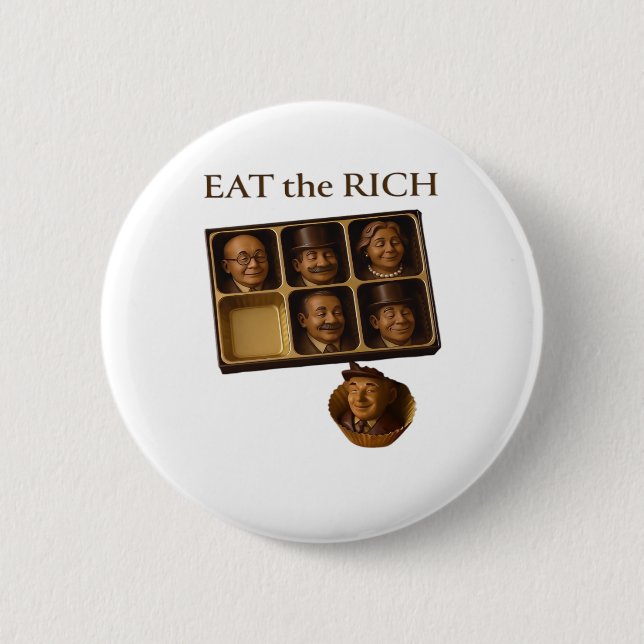 Badge Rond 5 Cm Manger Les Riches Classique (Devant)