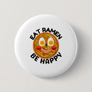 Badge Rond 5 Cm Manger Ramen Être Heureux Style Kawaii Drôle Ani J