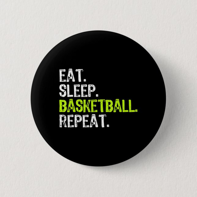 Badge Rond 5 Cm Manger Sleep Basketball Répéter Lecteur Fun Cool L (Devant)