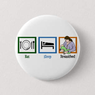 Badge Rond 5 Cm Manger Sleep Breastfeed