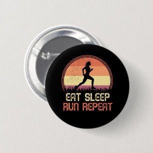 Badge Rond 5 Cm Manger Sleep Run Répéter Marathon de l'athlète rét