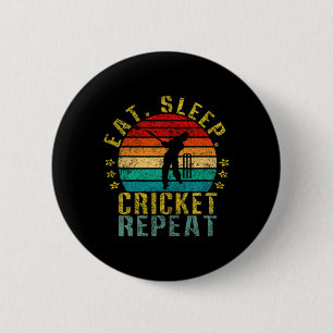 Badge Rond 5 Cm Manger Sommeil Cricket Répéter Drôle Rétro