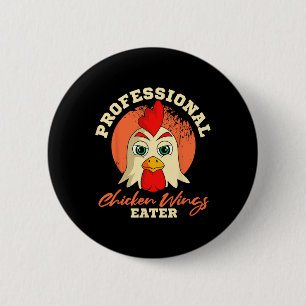 Badge Rond 5 Cm Mangeur d'ailes de poulet Rétro Vintage Byrbeque B