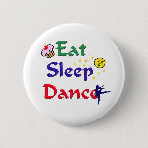 Badge Rond 5 Cm Mangez la danse de sommeil
